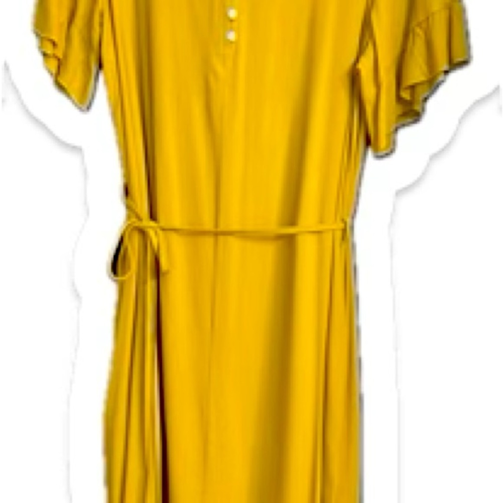 Fall dress lays so softly and has pockets with a belt size L